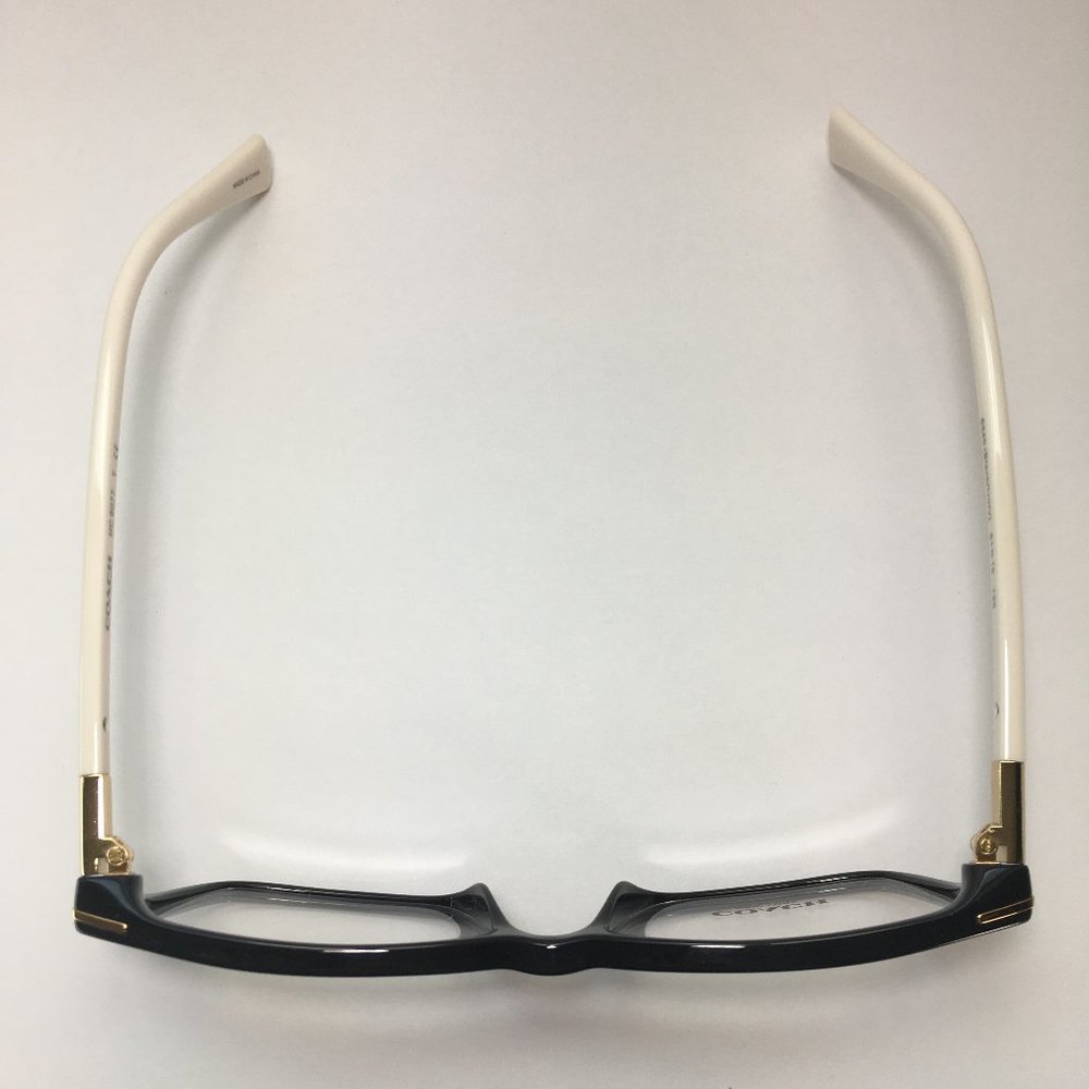 Coach Rectangle Black Ivory Eyeglasses Frames NWOT - Picture 7 of 8